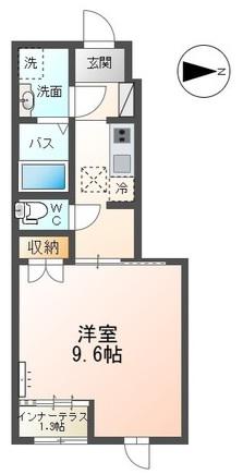 仲間町アパートB棟(1K/1階)の間取り写真