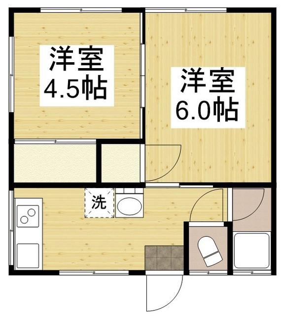 シエル大谷(2K/2階)の間取り写真
