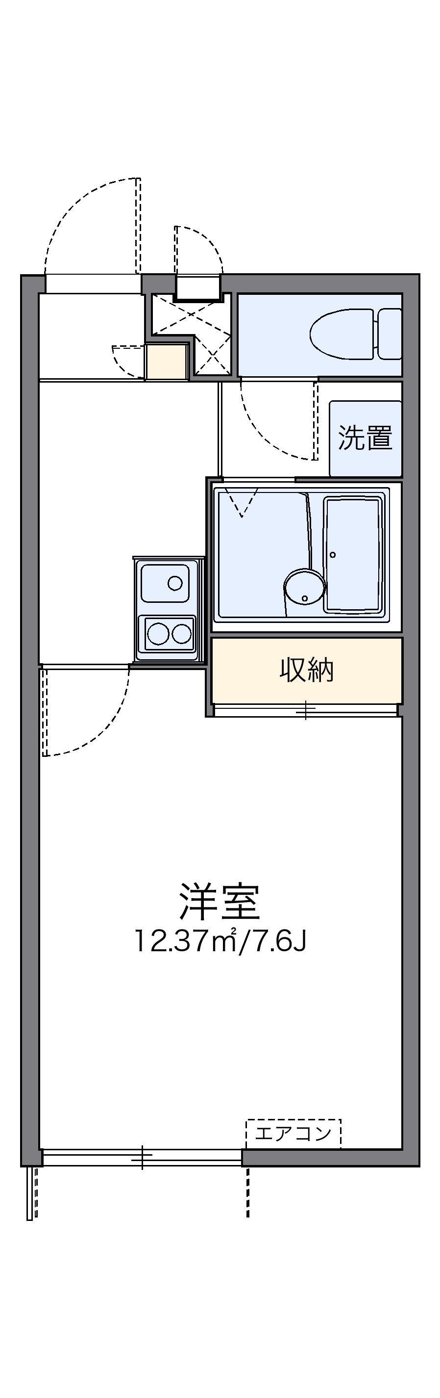 レオパレスランド諸岡(1K/1階)の間取り写真
