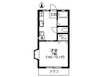 サンテラス壱番館(1K/1階)の間取り写真