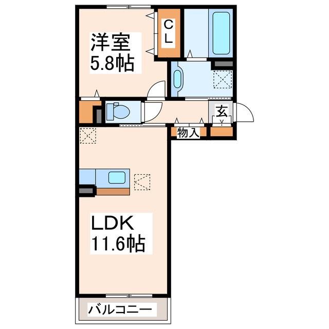リーブリング(1LDK/3階)の間取り写真