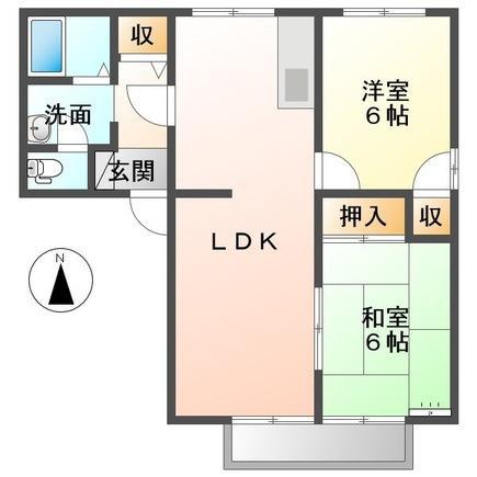 フレグランス前田 A棟(2LDK/2階)の間取り写真