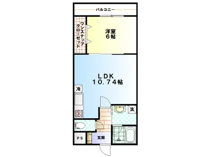 メゾン今村(1LDK/1階)の間取り写真