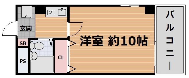 エスポワール川向(1K/4階)の間取り写真