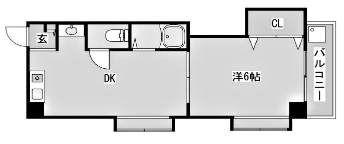 サンパレス21垂水(1DK/4階)の間取り写真