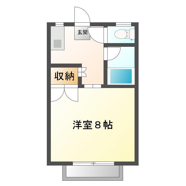 カルチェラタンC(1K/2階)の間取り写真