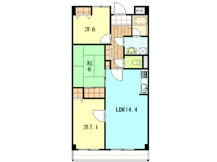 ラフィーネ住吉(3LDK/4階)の間取り写真