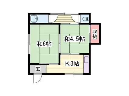 伊伝居土居アパート(2K/1階)の間取り写真