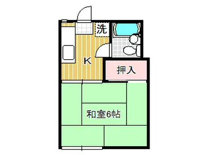 日栄ハイムI(1K/2階)の間取り写真