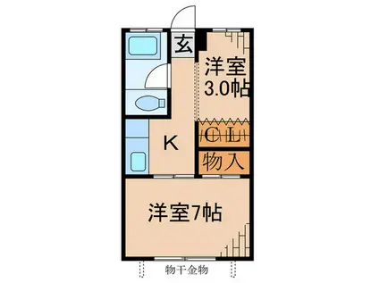 ニュー矢島マンション(2K/3階)の間取り写真