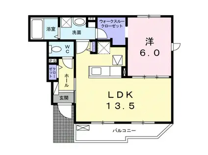 LN藤沢台(1LDK/1階)の間取り写真