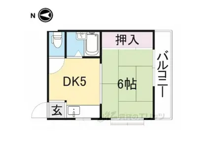 平城山パート6(2DK/2階)の間取り写真
