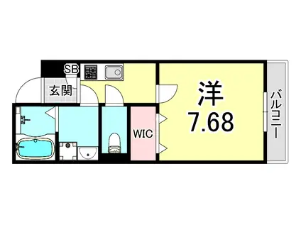 エステイトE垂水1(1K/3階)の間取り写真