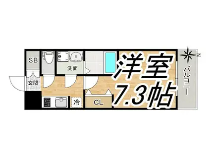 サムティ福島VIVENTE(1K/5階)の間取り写真