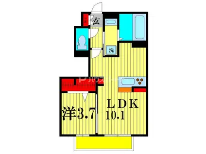 ラ・ベルメール(1LDK/1階)の間取り写真
