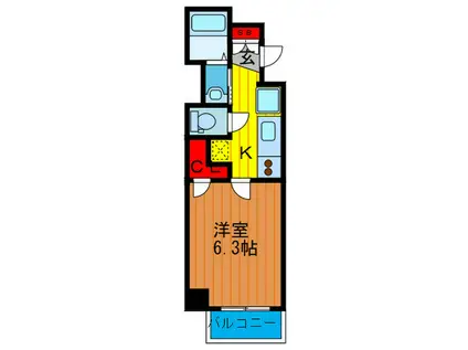 ロイヤルレジデンス北梅田(1K/4階)の間取り写真