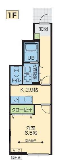 ELESIS花巻A棟(1K/1階)の間取り写真