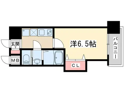 ラグゼ新大阪イーストⅡ(1K/13階)の間取り写真
