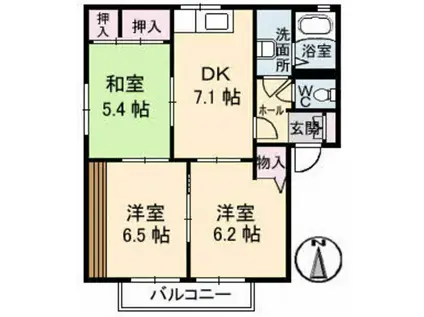 ル・グランレーブ(3DK/2階)の間取り写真