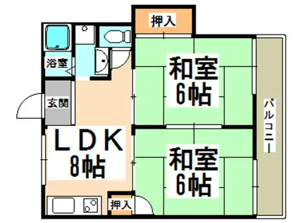 すみれハイツ(2LDK/1階)の間取り写真