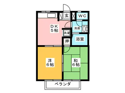 石塚ハイムII(2DK/2階)の間取り写真
