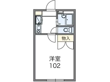 東武野田線 岩槻駅 徒歩28分 2階建 築27年(1K/2階)の間取り写真