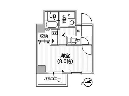 レクシード神楽坂(1K/4階)の間取り写真