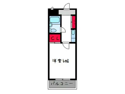 ラシャンブル福田Ⅰ(1K/1階)の間取り写真