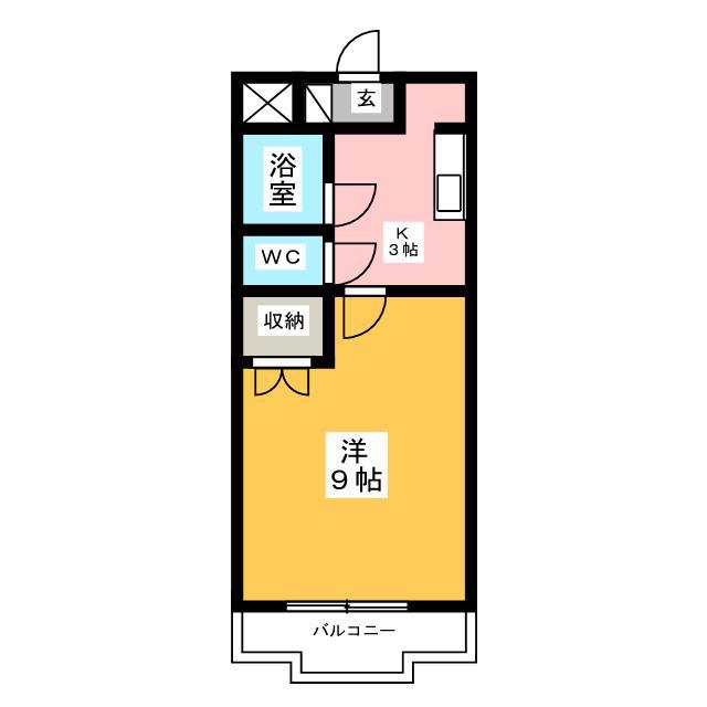 ローザンヌ VI(1K/3階)の間取り写真