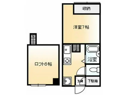 メゾン一の沢(1K/2階)の間取り写真