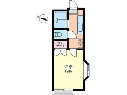 コーポエムケー(1K/1階)の間取り写真