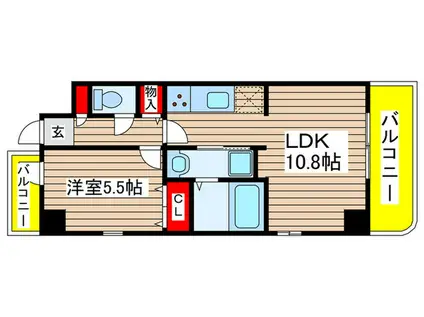 S・ALLEY(1LDK/6階)の間取り写真
