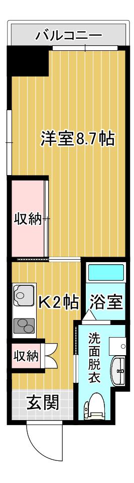 ともホーム(1K/5階)の間取り写真