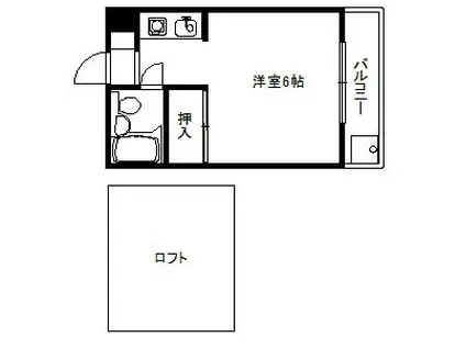 リンデンハイム(1K/2階)の間取り写真