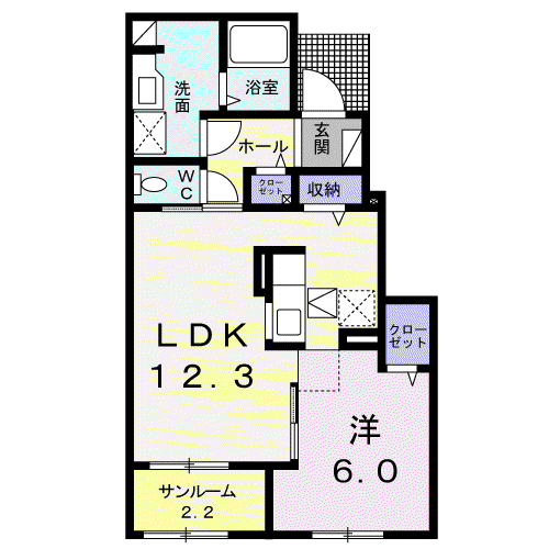 ファイン・グランツIII(1LDK/1階)の間取り写真