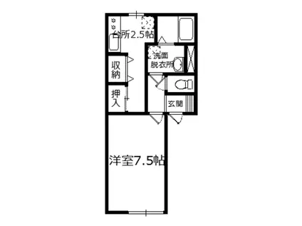 BEAT(1K/1階)の間取り写真