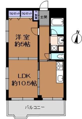 サンハイツ本山(1LDK/7階)の間取り写真