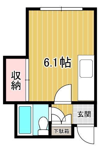 シティハイム芦野(ワンルーム/2階)の間取り写真