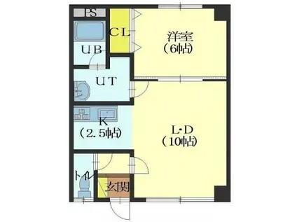 ドリームハイツII(1LDK/2階)の間取り写真