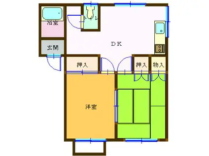 プリミエール平島(2DK/2階)の間取り写真
