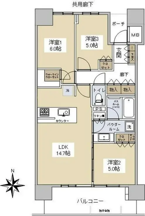 シティタワー金町 タワー棟 9階階 間取り