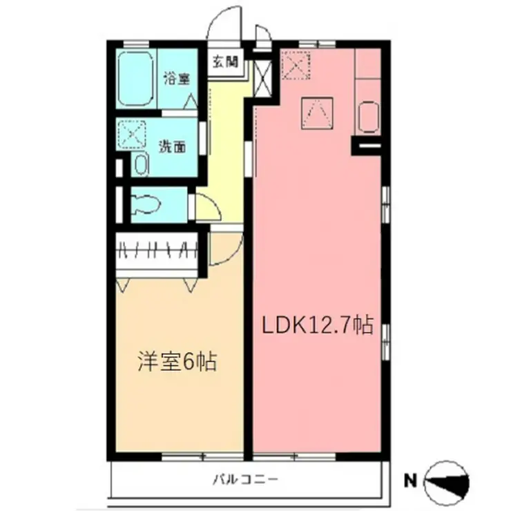 ファミールシャンブルB 1階階 間取り