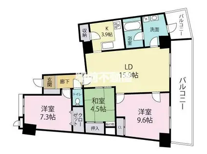 アイランドシティ・インフィニガーデン サ(3LDK/16階)の間取り写真