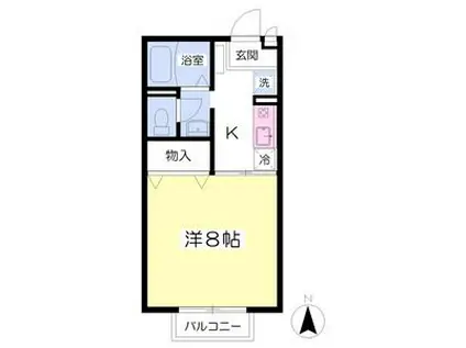 アルカディア(1K/2階)の間取り写真