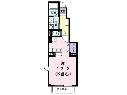 チアフルホーム C(ワンルーム/1階)の間取り写真