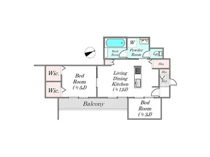 SKY GARDENII(1SLDK/3階)の間取り写真