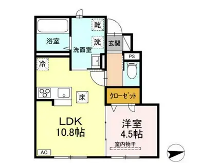 C H A L E U R(1LDK/1階)の間取り写真