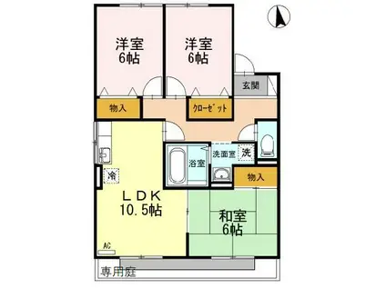 セジュールMIYABI(3LDK/1階)の間取り写真