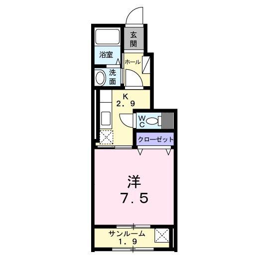 HAIコーポ英(1K/1階)の間取り写真