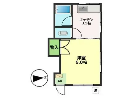 ハイツコスモス(1K/3階)の間取り写真